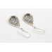 Handmade Dangle Earrings 925 Sterling Silver Filigree Floral Designer Gift n